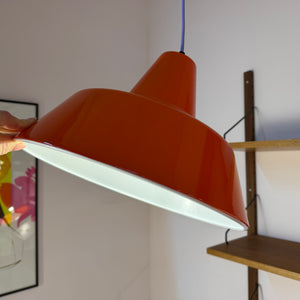 Industrielampe orangerot Emaille von Louis Poulsen