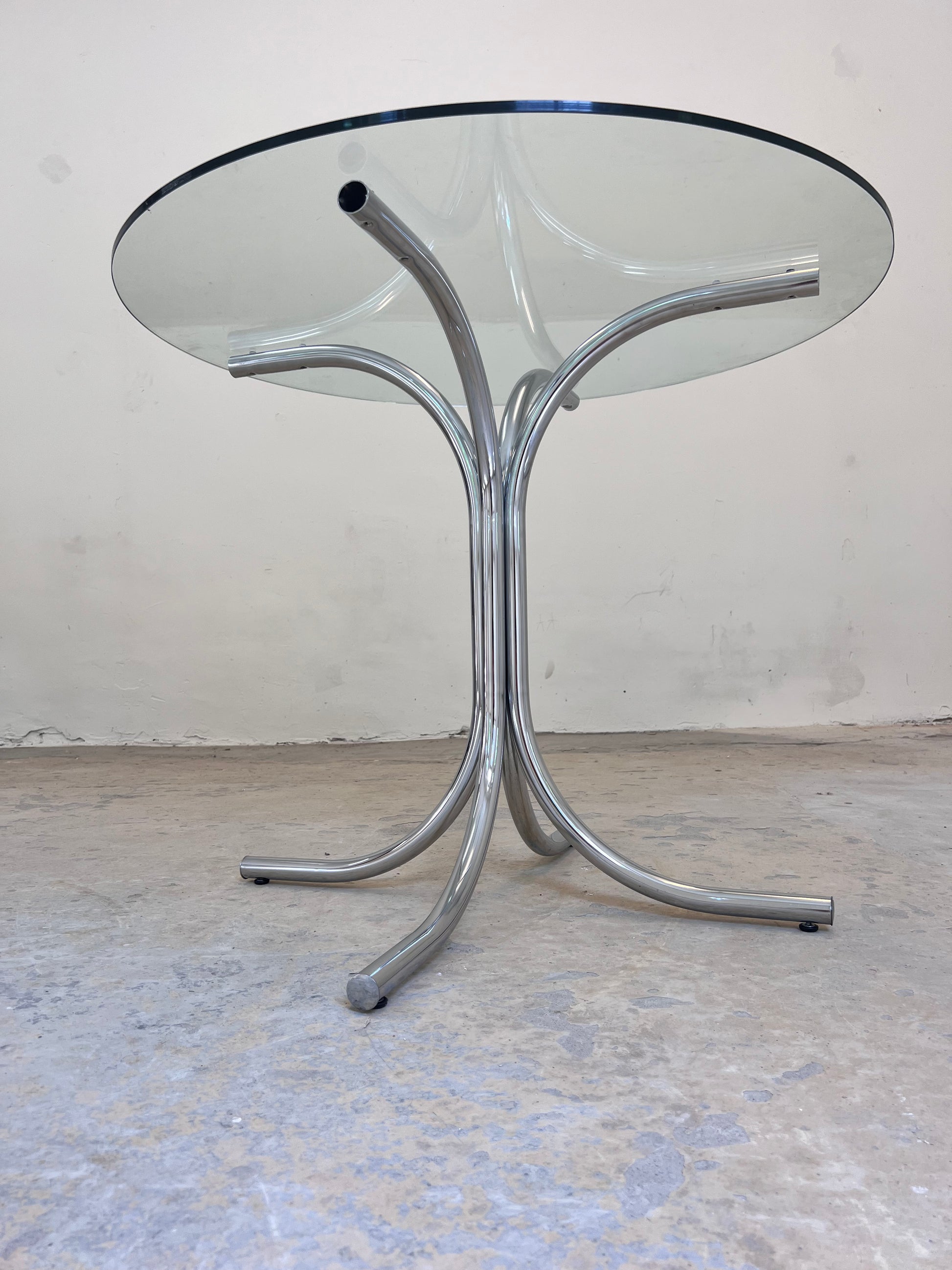 Runder Esstisch Glas & Chrom