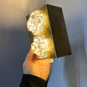 Wandlampe Eisglas & Messing