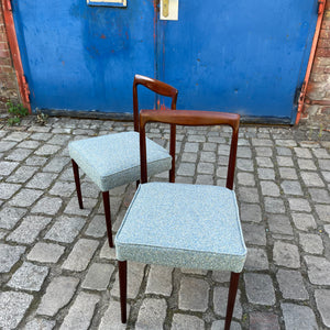 Set: 2x Polsterstuhl blau Palisander