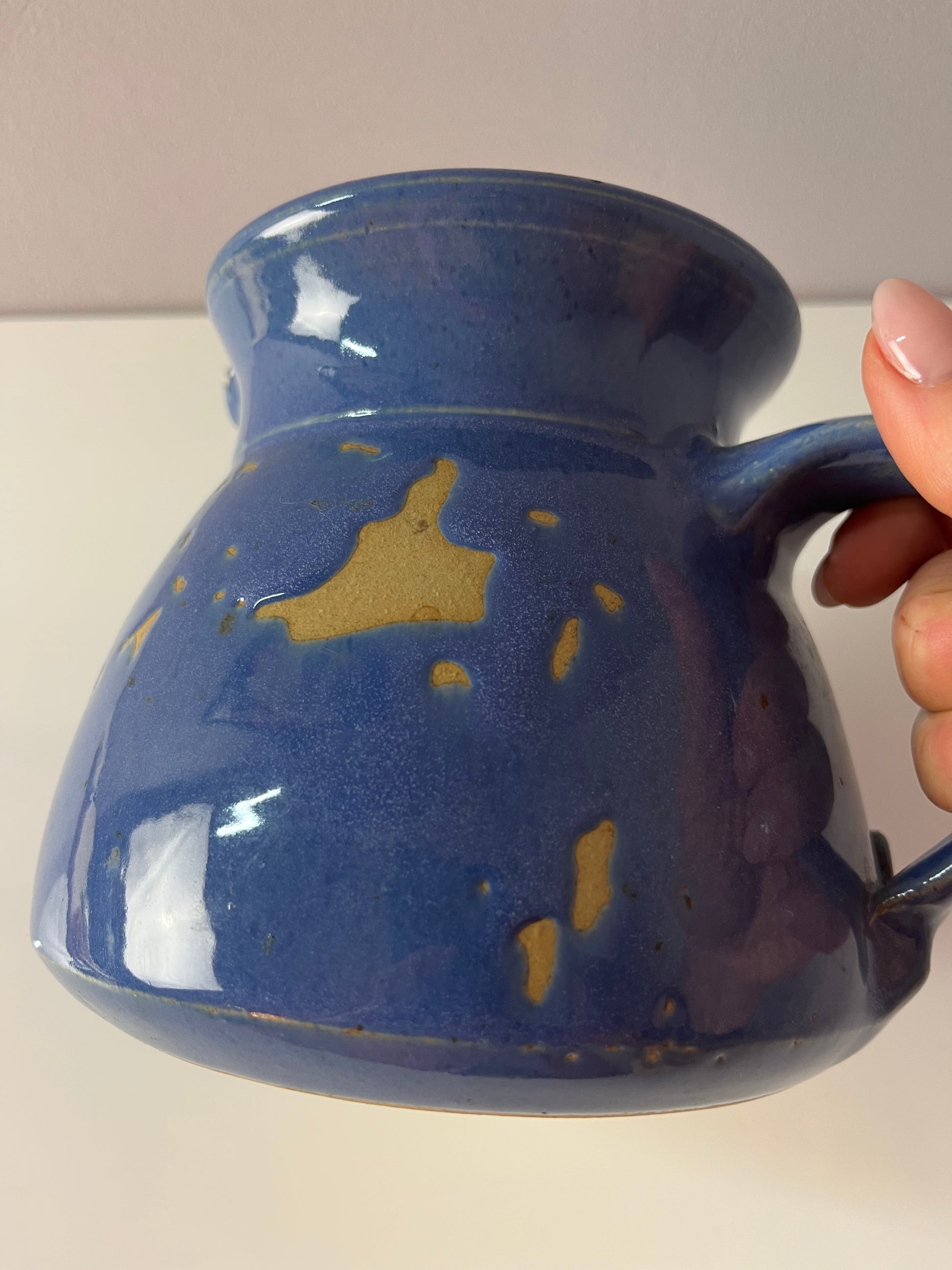 Teekanne blau Keramik