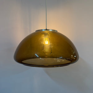Hängelampe braun transparent Kunststoff