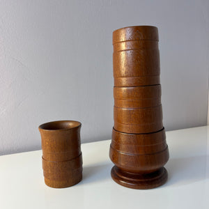 Stapelbare Vase Teak aus Dänemark