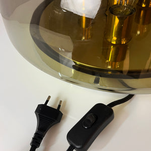 Wand-/ Deckenlampe Messing Rauchglas von Kaiser Leuchten