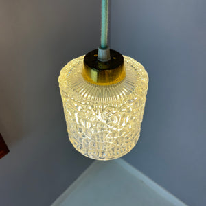 Hängelampe Glas Messing aus Dänemark