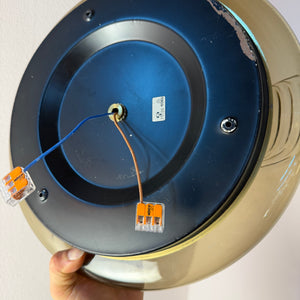 Große Wandlampe Futura Rauchglas Messing von Koch & Lowy für Peill & Putzler