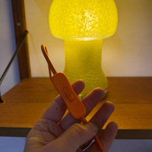 Pilzlampe gelb Glas von Karin Korn für Beleuchtungsglaskombinat Görlitz