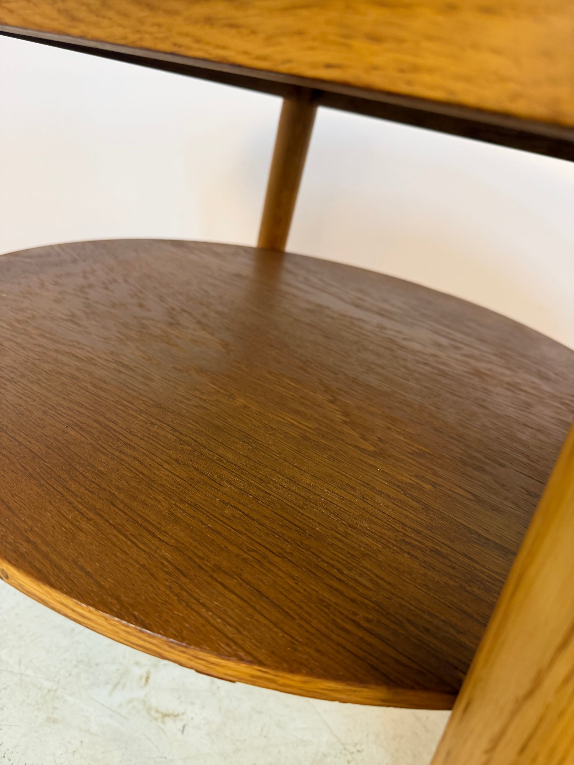 Runder Couchtisch Eiche & Teak aus Dänemark