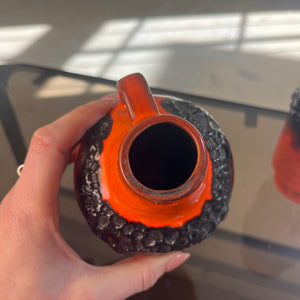 Set: 2x Vase Fat Lava orange schwarz von Kreutz Keramik