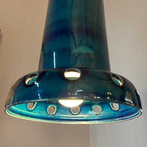 Hängelampe blau Keramik West German Pottery