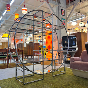 Rundes Regal / Raumteiler Chrom & Glas - Designklassiker