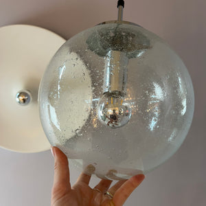 Kugellampe Einschlussglas Chrom von Glashütte Limburg