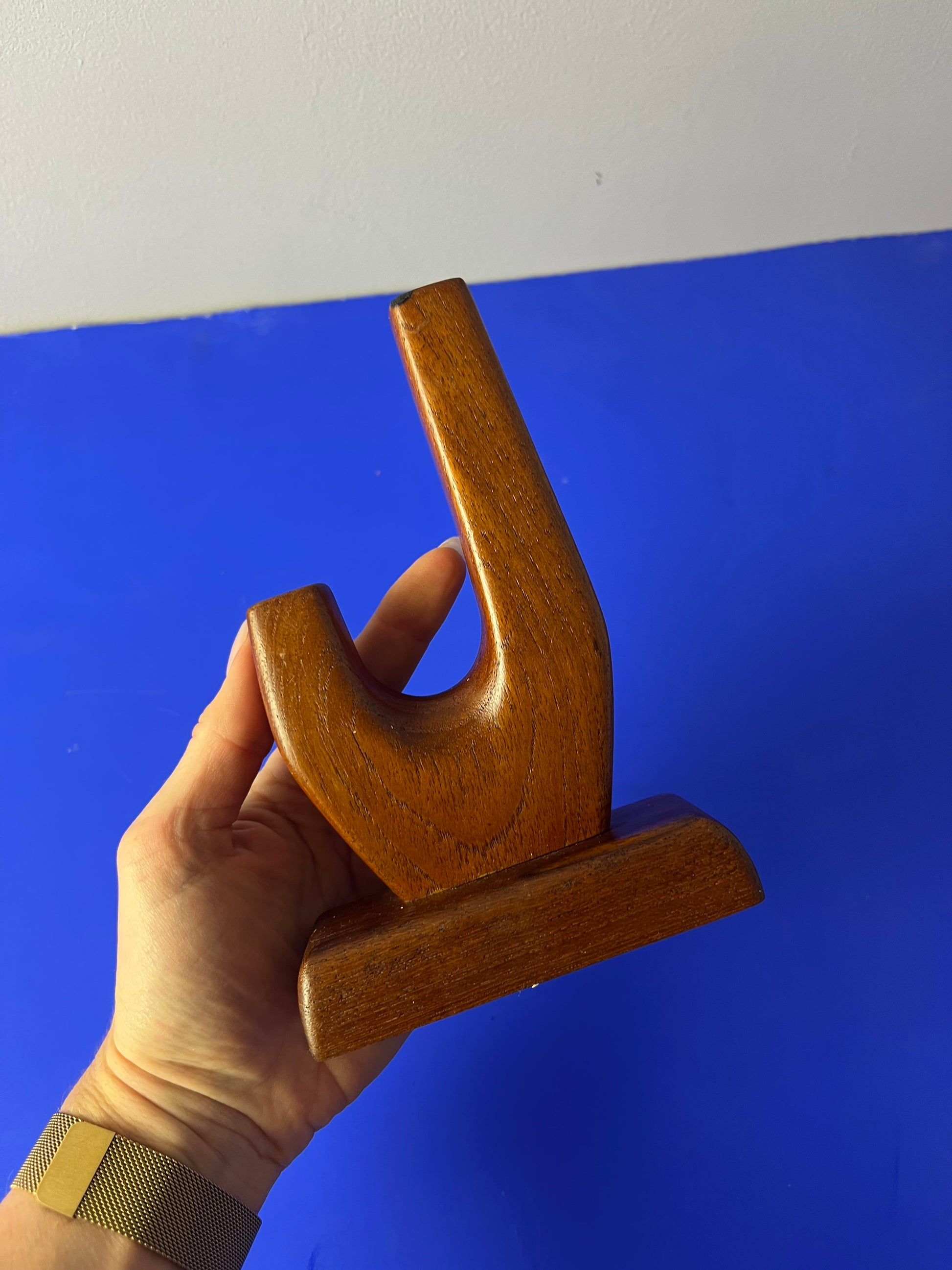 Zweiarmiger Kerzenständer Teak