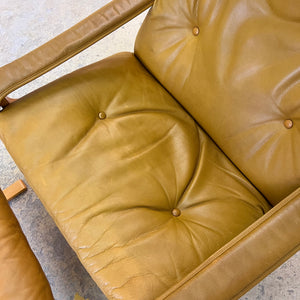 Set: Sessel Siesta mit Hocker Echtleder von Ingmar Relling für Westnofa