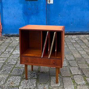 Schalplatten Regal Teak mit Schublade