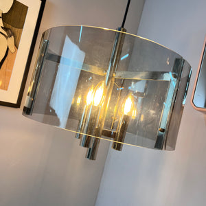 Hängelampe Chrom & Rauchacryl