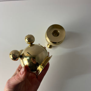 Set: 2x Kugel Kerzenständer Messing von Gusums Bruk