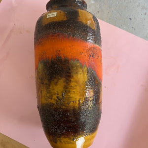 Vase 5071-38 Fat Lava orange braun von Carstens Keramik West Germany
