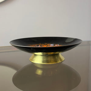 Schale orange schwarz Emaille