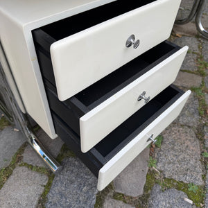 Schreibtisch weiß Fiberglas Chrom von 2 INN Lissone