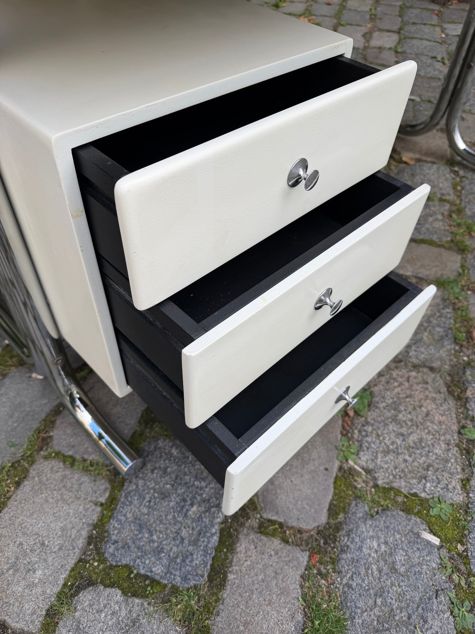Schreibtisch weiß Fiberglas Chrom von 2 INN Lissone