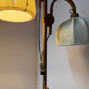 Stehlampe Maiglöckchen von Domus Teak und Rohseide