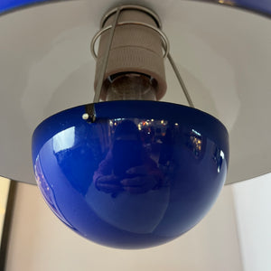 Hängelampe Flowerpot blau Emaille von Verner Panton für Louis Poulsen