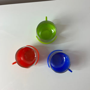 Set: 3x Glasbecher rot grün blau Made in Holland