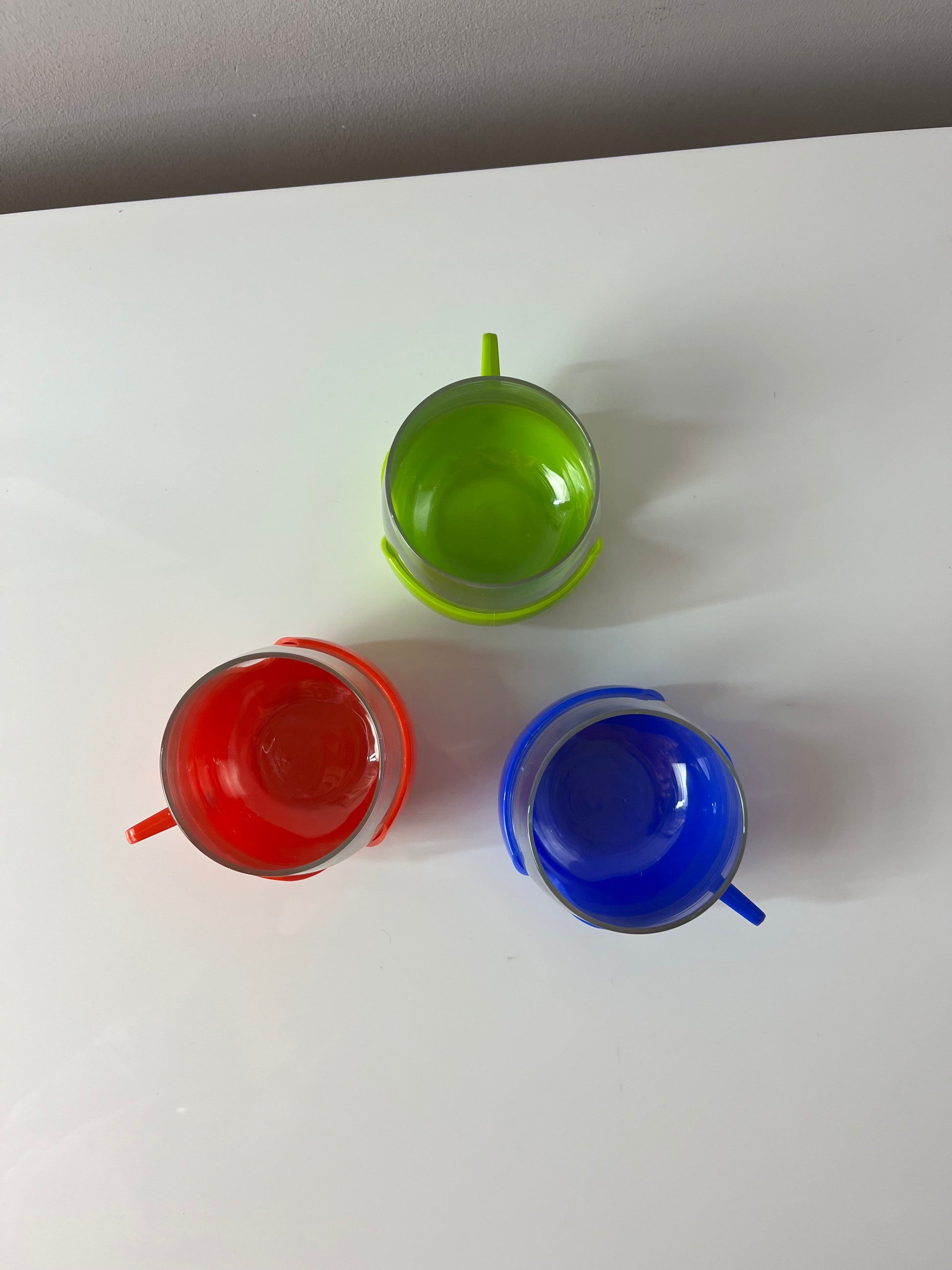 Set: 3x Glasbecher rot grün blau Made in Holland