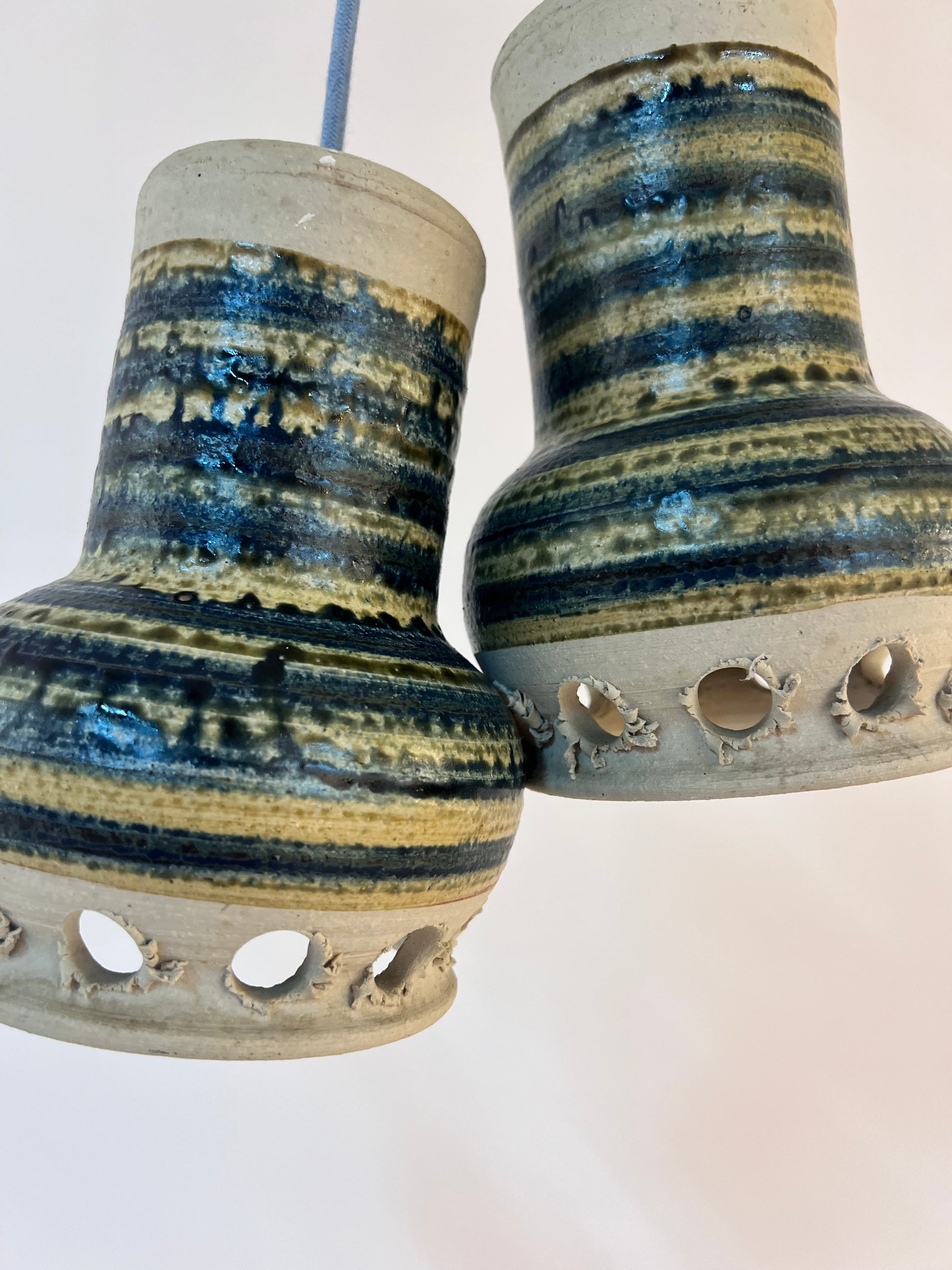 Hängelampe blau beige Keramik von Per Engstrøm