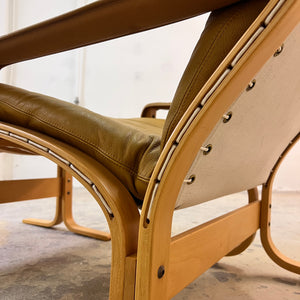 Set: Sessel Siesta mit Hocker Echtleder von Ingmar Relling für Westnofa