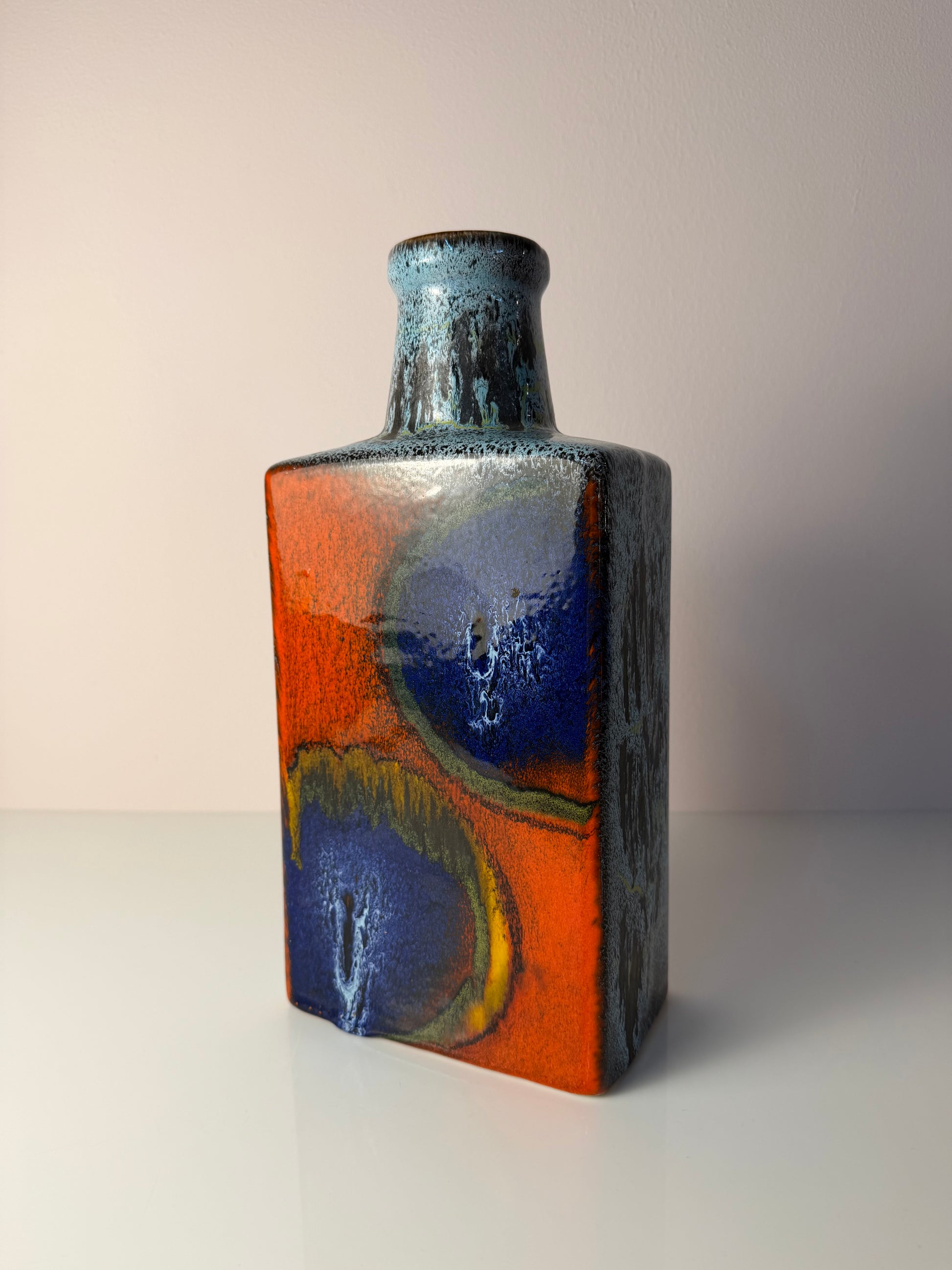 Vase 281-30 Fat Lava blau rot von on Scheurich West Germany