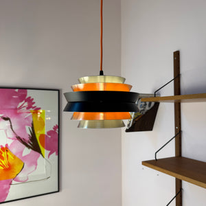 Lamellenlampe Trava silber schwarz orange von Carl Thore für Granhaga