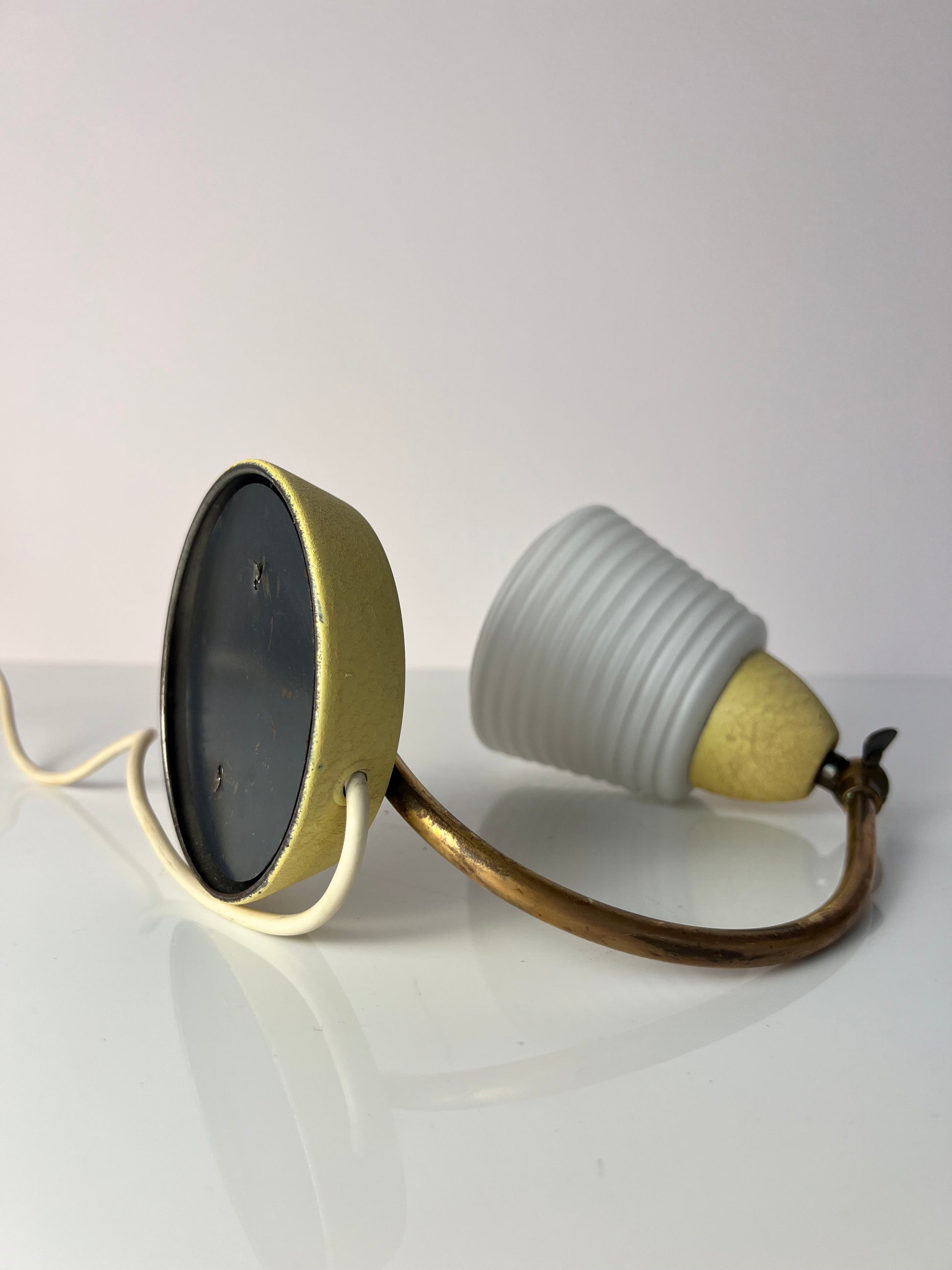 Schreibtischlampe Messing mit Glasschirm