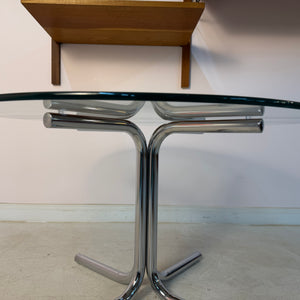 Runder Couchtisch Glas & Chrom