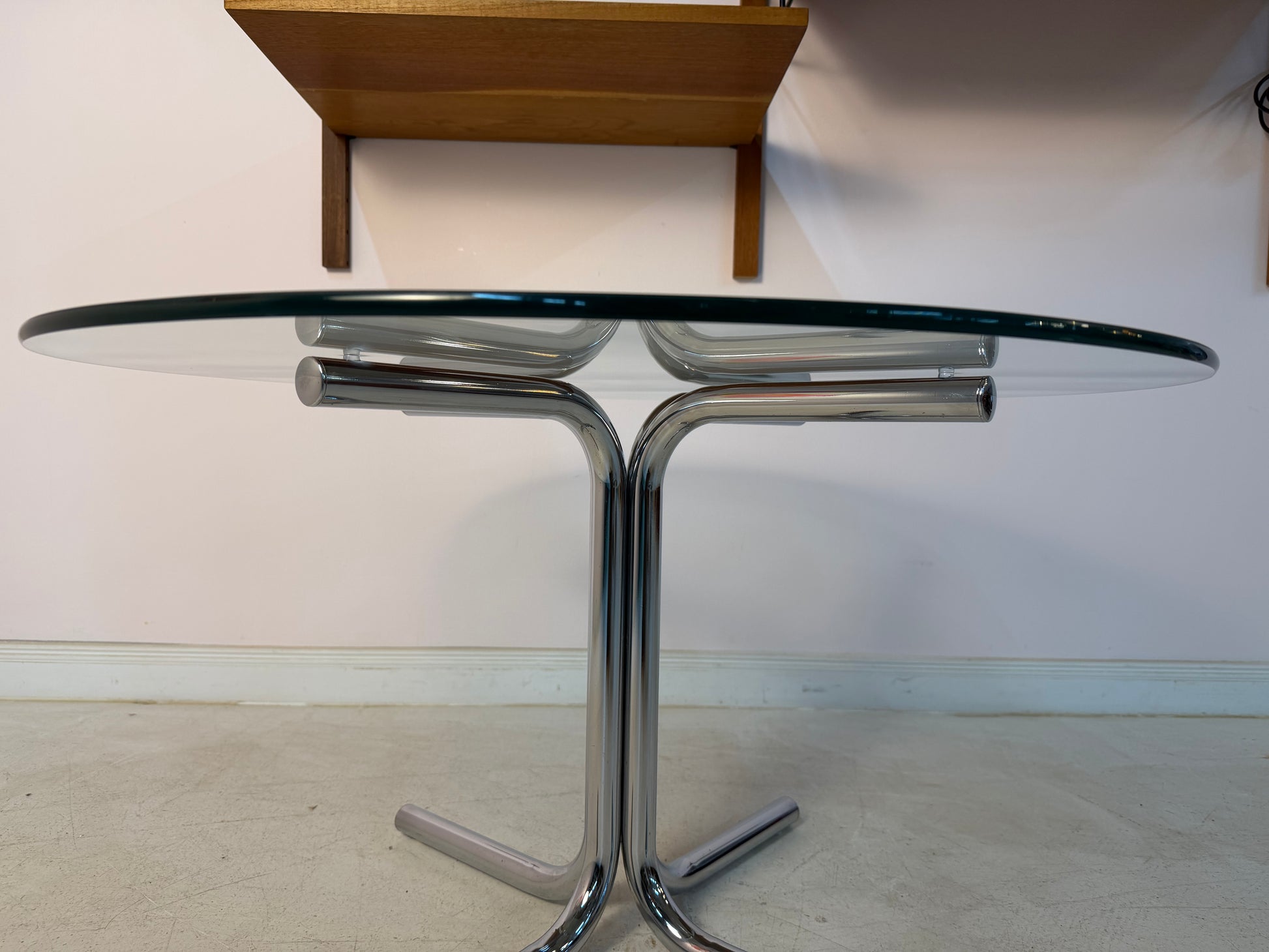 Runder Couchtisch Glas & Chrom
