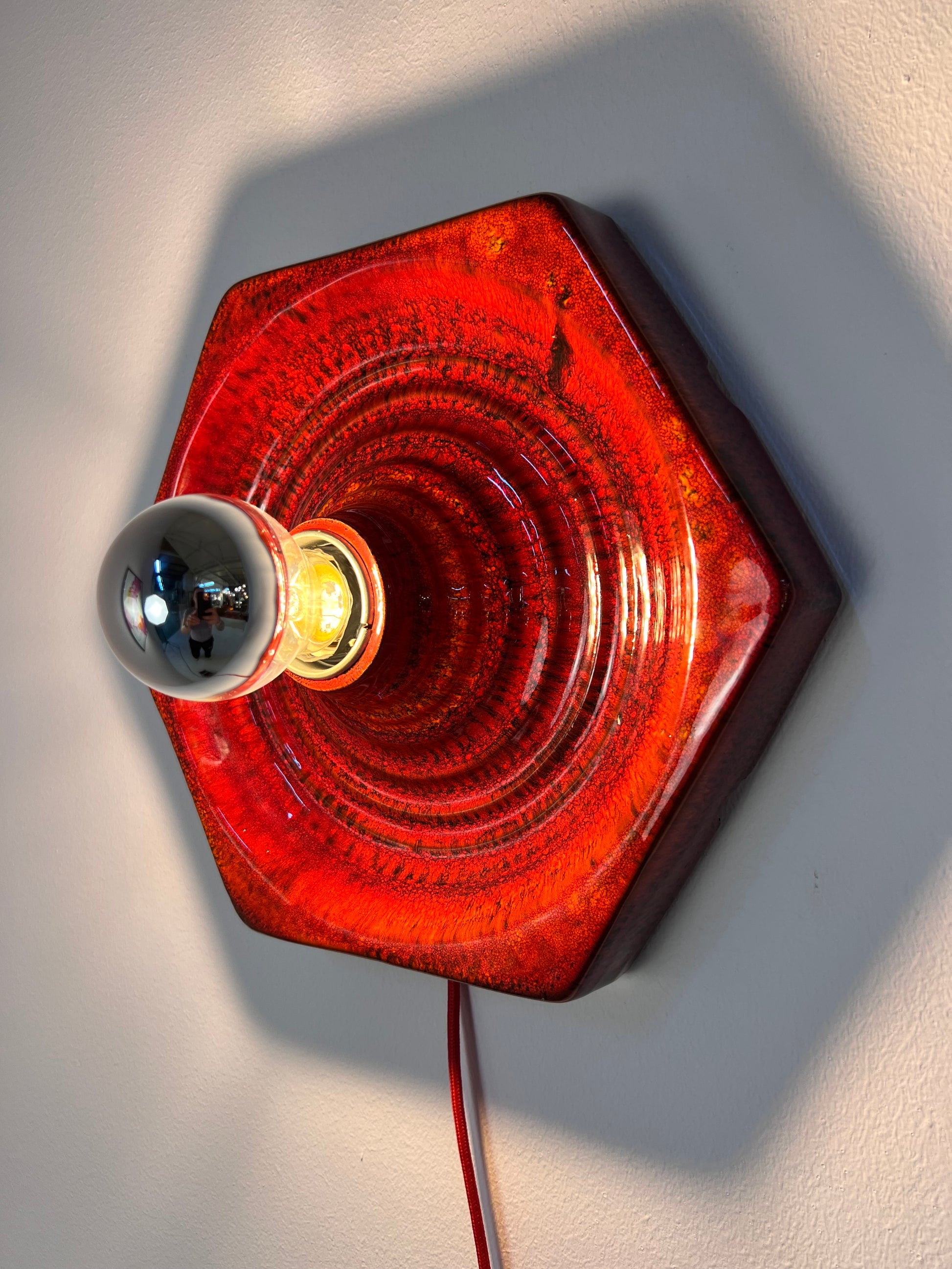 Wandlampe rot Keramik von Hustadt Leuchten