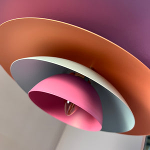 Lamellenlampe neu lackiert flieder peach pink aus Dänemark