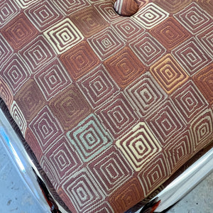 Hocker Chrom mit orange braunem Polster