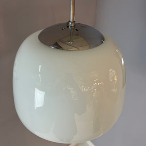 Hängelampe Opalglas Chrom