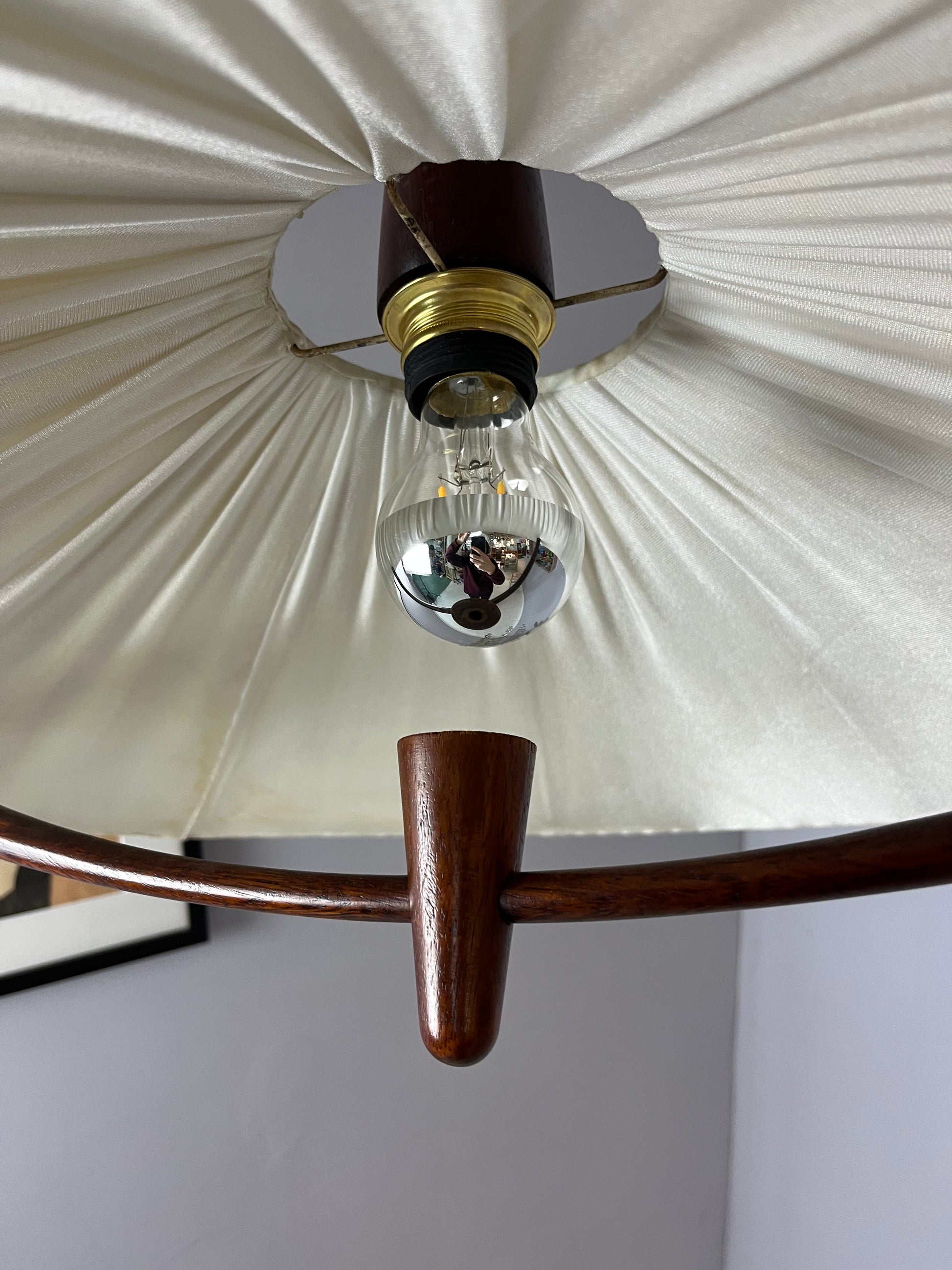 Hängelampe beige braun Teak von Temde