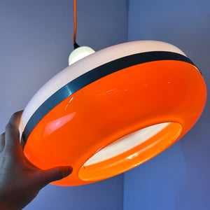 Hängelampe weiß orange Kunststoff aus Dänemark