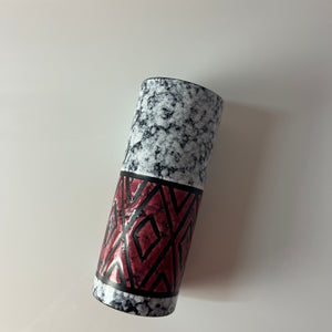 Vase 896/0 rot weiß von Strehla Keramik