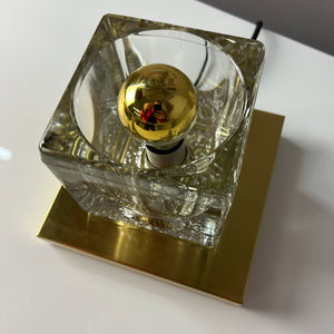 Wandlampe gold Glas mit Messingsockel von Peill & Putzler