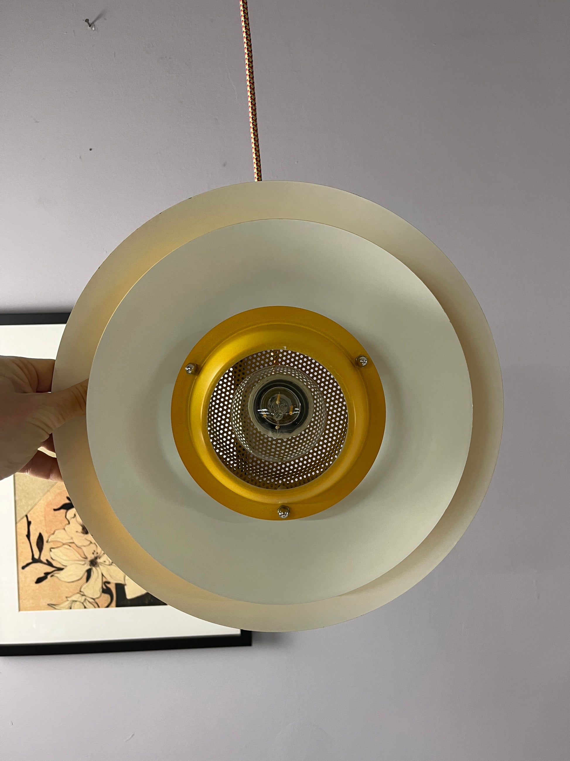 Lamellenlampe gelb aus Dänemark