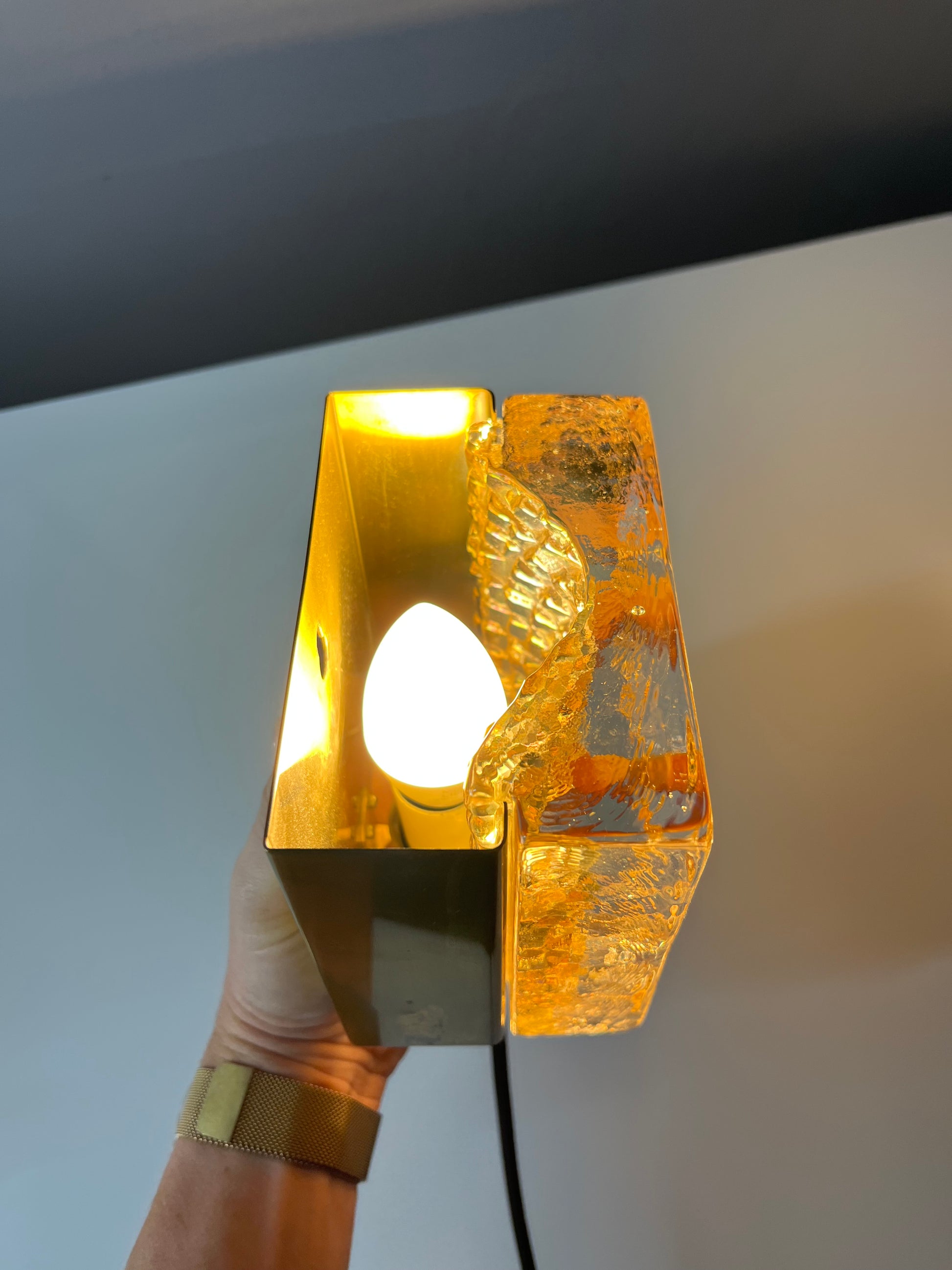 Set: 2x Wandlampe Kalmarlampet 17205 gold Messing Glas von Vitrika