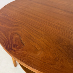 Runder Couchtisch Eiche & Teak aus Dänemark