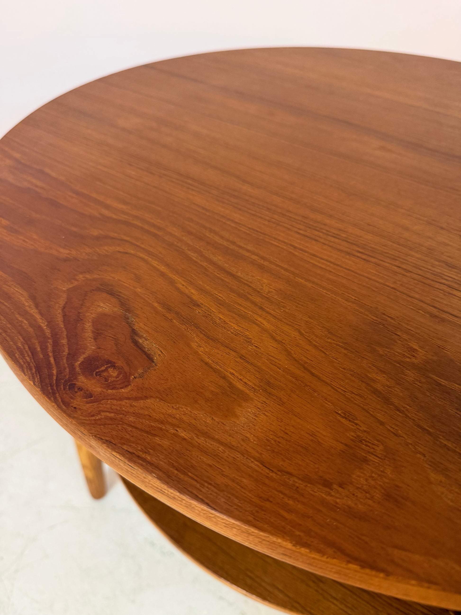 Runder Couchtisch Eiche & Teak aus Dänemark
