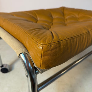 Hocker Modell Bore cognac Chrom von Noboru Nakamura für IKEA