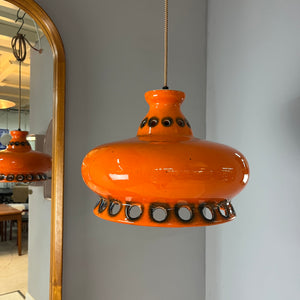 Keramiklampe orange aus Westdeutschland